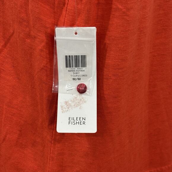 NWT Eileen Fisher Size M Organic Cotton + Hemp Button Shift Dress Designer - Picture 5 of 7